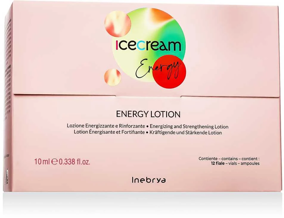 Inebrya Ice Kreminis Energy Lotion priemonė nuo plaukų slinkimo, 12 x 10 ml