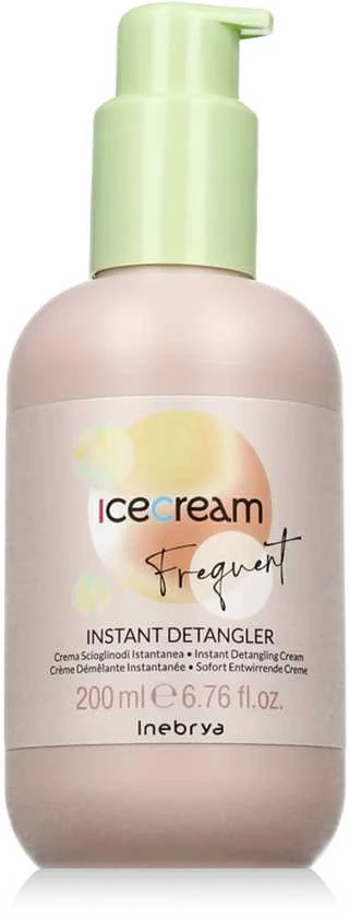 Inebrya Ice Kreminis Frequent Instant Detangler Leave-in nenuplaunamas kremas nepaklusniems plaukams, 200 ml