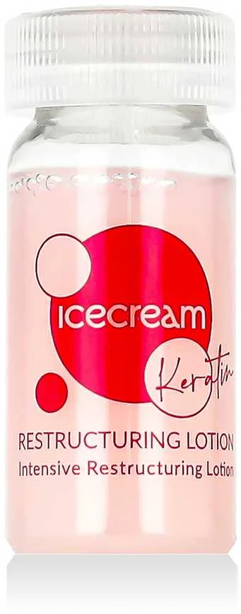 Inebrya Ice Kreminis Keratin Restructuring Lotion intensyvaus poveikio atkuriamasis plaukų losjonas, 12 x 11 ml