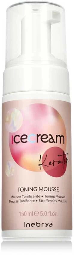 Inebrya Ice Kreminis Keratin Toning Mousse tonuojančios plaukų putos su remineralizuojančiu poveikiu, 150 ml