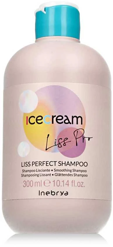 Inebrya Ice Kreminis Liss-Pro Liss Perfect Šampūnas plaukų šampūnas nepaklusniems plaukams, 300 ml