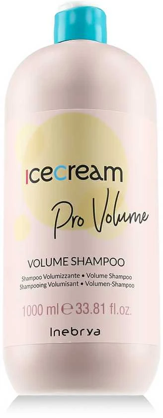 Inebrya Ice Kreminis Pro-Volume Volume Šampūnas apimties suteikiantis plaukų šampūnas, 1000 ml