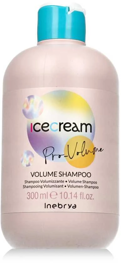 Inebrya Ice Kreminis Pro-Volume Volume Šampūnas apimties suteikiantis plaukų šampūnas, 300 ml