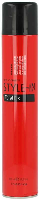 Inebrya Style-In Total Fix itin stiprios fiksacijos plaukų lakas, 500 ml