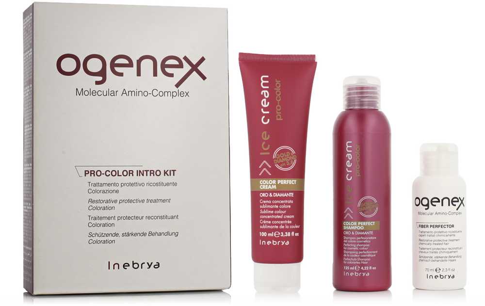 Inebrya Inebrya Ogenex Pro-Color Intro kit Ogenex 70ml + Color Perfect Sh. 125 ml + Color Perfect Kremas 100 ml