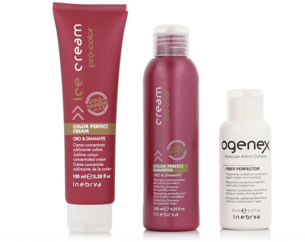 Inebrya Inebrya Ogenex Pro-Color Intro kit Ogenex 70ml + Color Perfect Sh. 125 ml + Color Perfect Kremas 100 ml