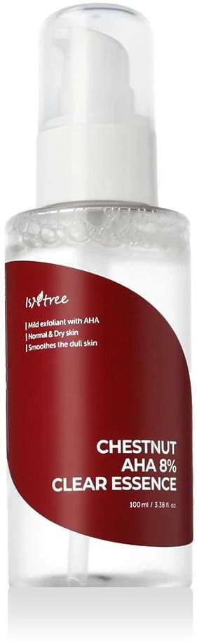 Isntree Chestnut AHA 8% Clear Essence šveičiamoji veido esencija, 100 ml