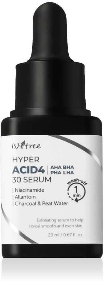 Isntree Hyper Acid4 AHA BHA PHA LHA 30 Serum veido serumas-šveitiklis su rūgščių kompleksu, 20 ml