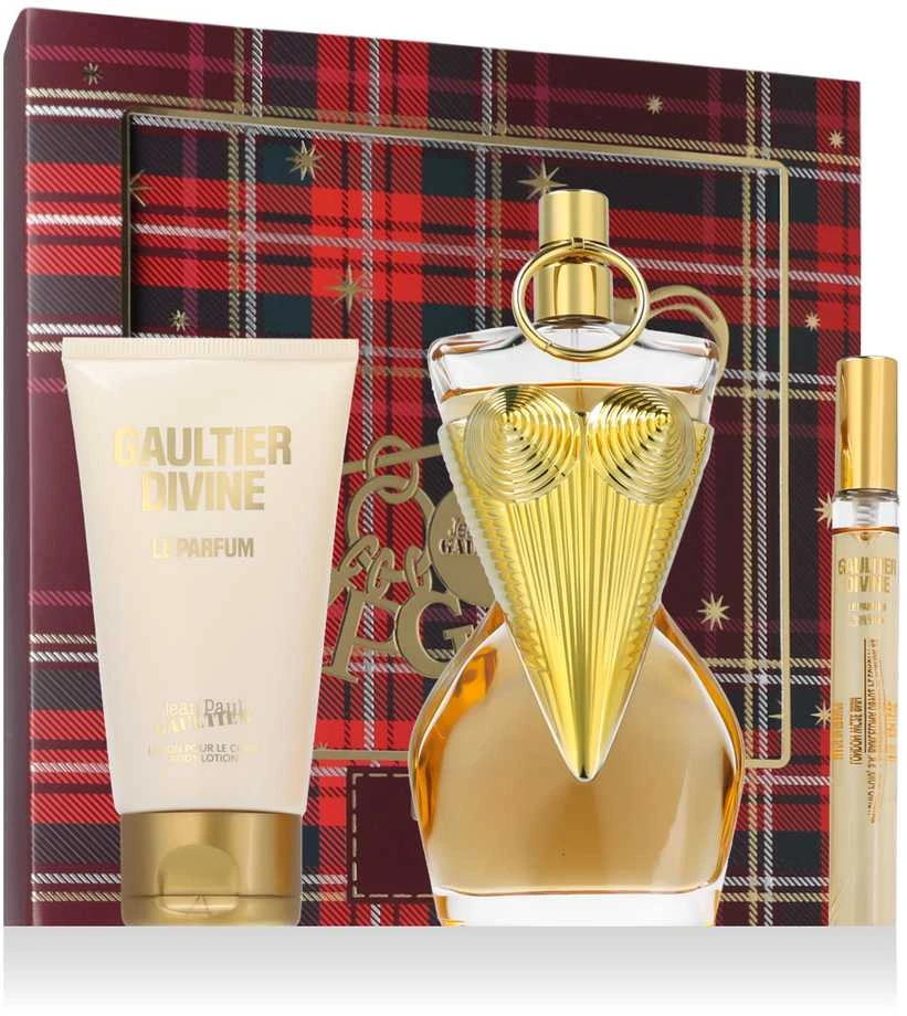 Set Jean Paul Gaultier: Divine Le Parfum Eau De Parfum For Women, 100 ml + Divine Le Parfum Eau De Parfum For Women, 10 ml + Divine Le Parfum Daily Losjonas kūnui Body, 75 ml