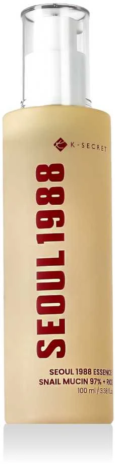 K-Secret Seoul 1988 Essence Snail Mucin 97% + Rice veido esencija, 100 ml
