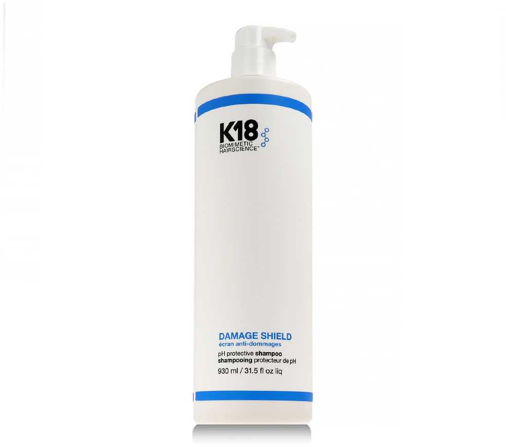 K18 valomasis šampūnas plaukų spalvos apsaugai nuo „Damage Shield“ (pH apsauginis šampūnas), 930 ml