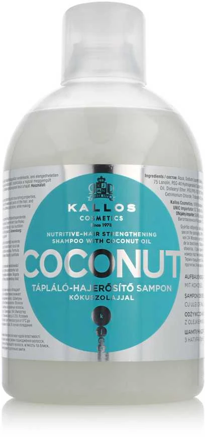 Kallos Cosmetics Coconut Šampūnas stiprinimasis plaukų šampūnas, 1000 ml