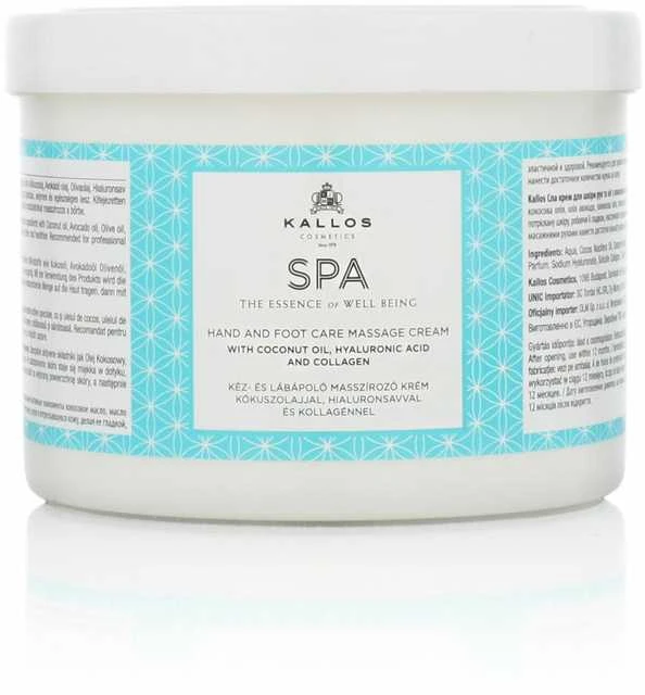 Rankų ir kojų masažinis kremas Kallos SPA Hand&amp;Foot Care Massage Kreminis 500 ml