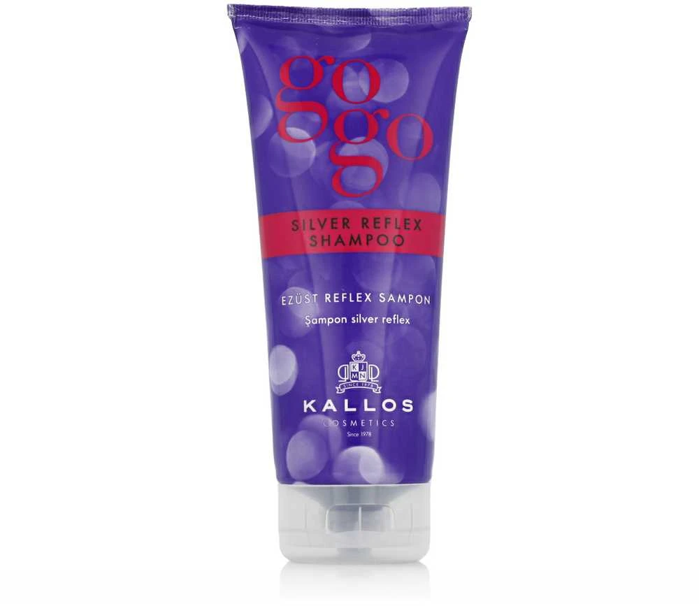Kallos Cosmetics Gogo Sidabrinis Reflex Šampūnas spalvą saugantis šampūnas šviesiems plaukams, 200 ml