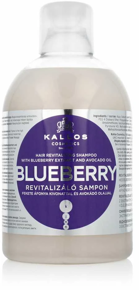 Atkuriamasis šampūnas sausiems ir chemiškai pažeistiems plaukams Kallos Blueberry 1000ml