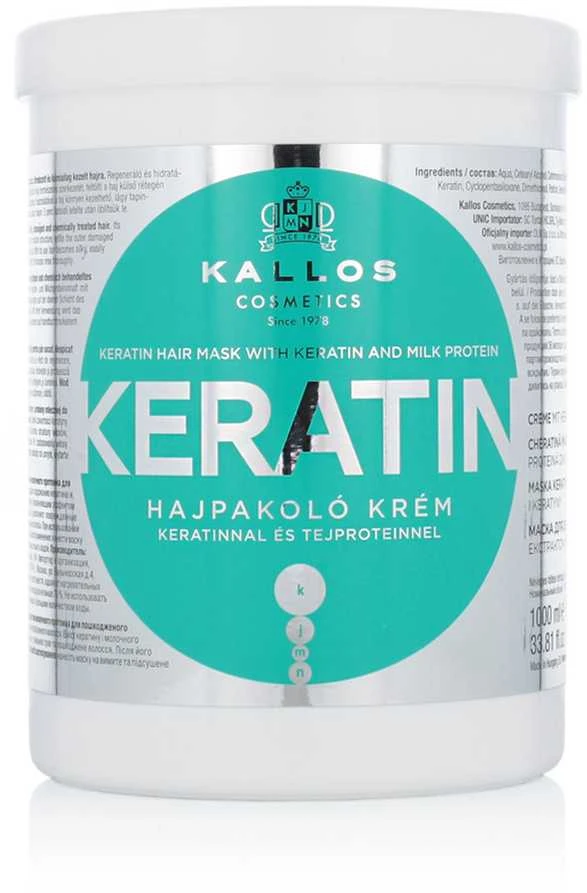 Kaukė sausiems pažeistiems plaukams Kallos KERATIN Hair Mask 1000 ml