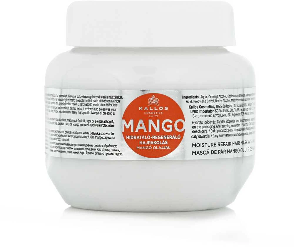 Plaukų kaukė sausiems plaukams su apelsinų aliejumi Kallos MANGO Moisture Repair Hair Mask 275 ml