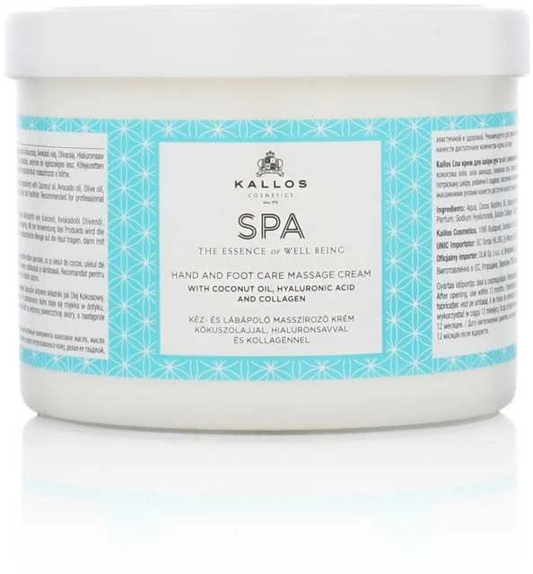 Rankų ir kojų masažinis kremas Kallos SPA Hand&amp;Foot Care Massage Kreminis 500 ml