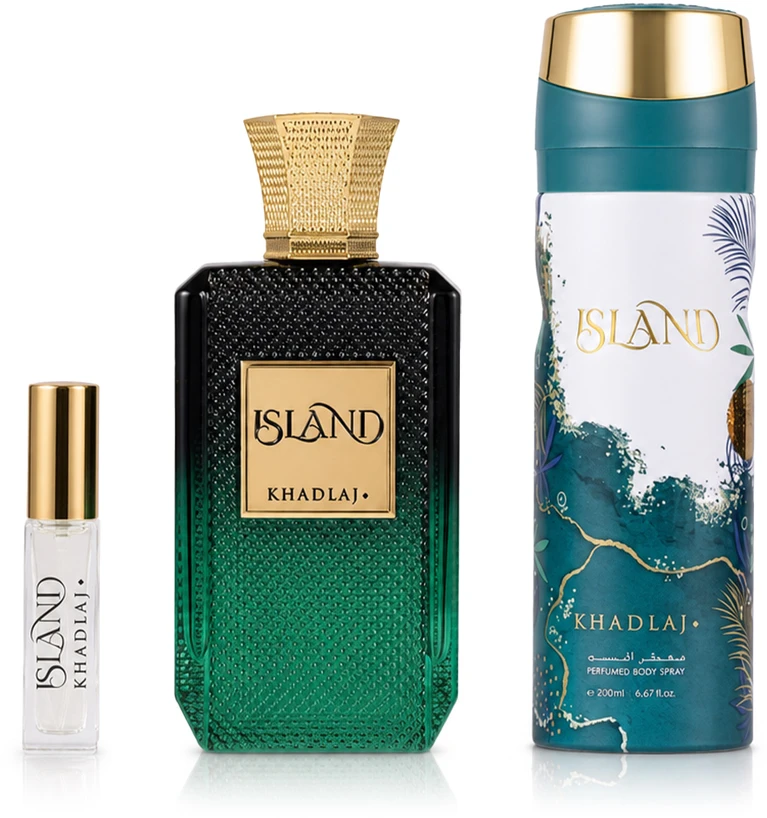 Khadlaj Island Ekstrakt perfum 100ml + Body spray 200ml + Ekstrakt perfum 10ml