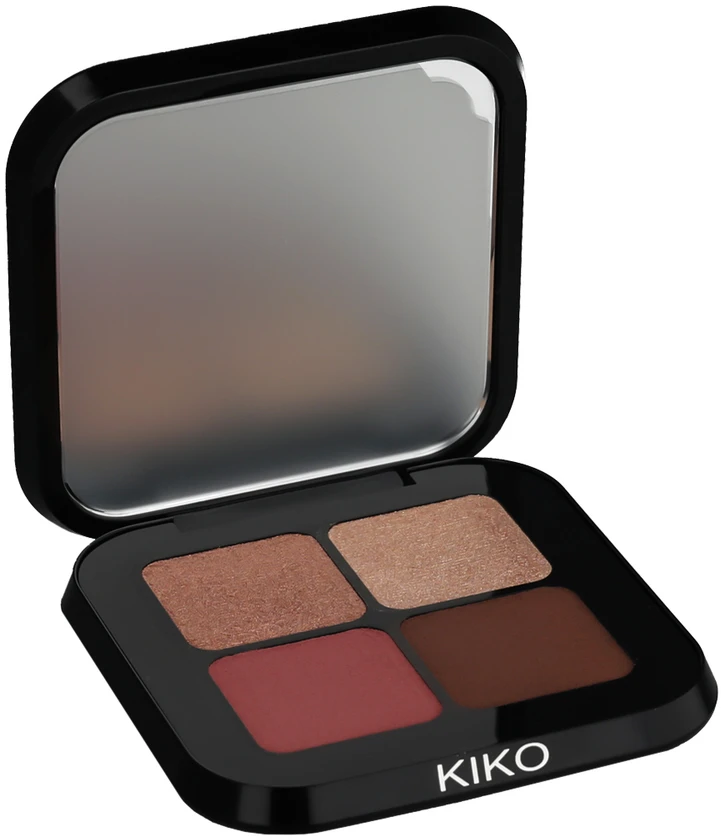 KIKO MILANO Bright Quartet akių šešėlių paletė (02 Rosy Mauve atspalviai) 3,5 g