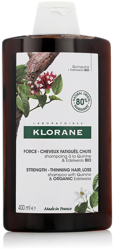 "Klorane" stiprinamasis šampūnas su chininu ir Edelweiss Bio 400ml