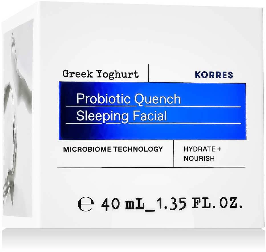 Korres graikiškas jogurtas Probiotic Quench Sleeping Facial Facial Night Skin Kreminis