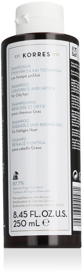 KORRES LIQUORICE AND URTICA plaukų šampūnas, 250 ml