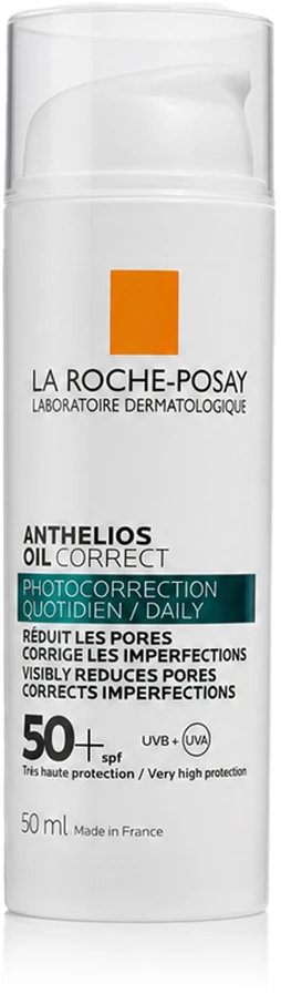 La Roche-Posay Anthelios Oil Correct SPF 50+ veido kremas nuo saulės riebiai odai, 50 ml