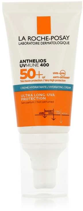 La Roche-Posay Anthelios UVMune 400 Hydrating Kreminis Face SPF 50+ apsauginis kremas nuo saulės jautriai veido odai, 50 ml