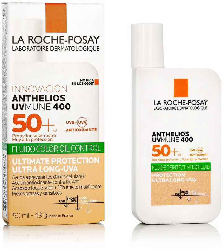 La Roche-Posay Anthelios UVmune 400 Tinted Fluid SPF 50+ apsauginis fluidas nuo saulės veidui, 50 ml