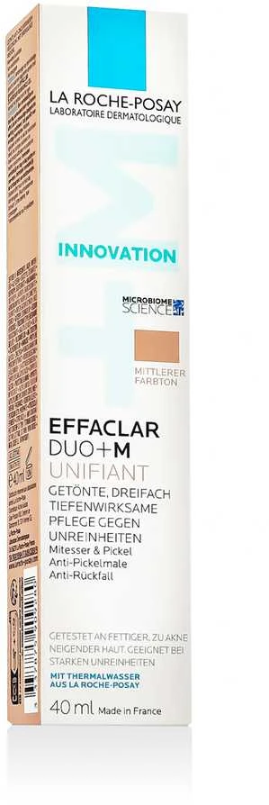 La Roche-Posay Effaclar Duo+ M Unifiant lengvos tekstūros itin intensyviai drėkinantis kremas su atspalviu, atspalvis: Medium, 40 ml
