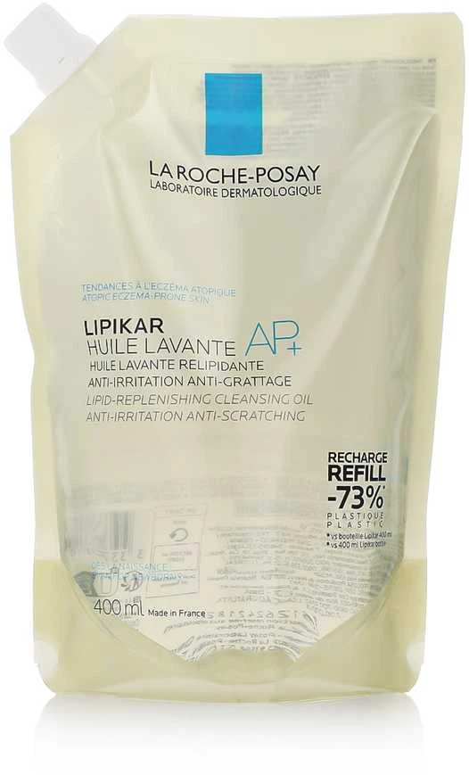 La Roche-Posay Lipikar Cleansing Oil AP+ Shower Oil Refill prausiamasis kūno aliejus (papildymas), 400 ml