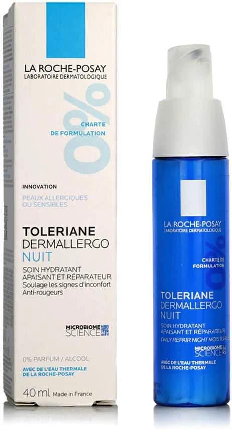 La Roche Posay Toleriane Dermalergo Night naktinis kremas jautriai veido odai, 40 ml