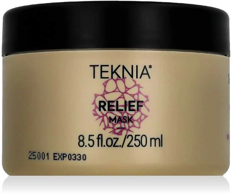 Kaukė plaukams ir galvos odai Lakme Teknia Relief Mask, drėkinanti, raminanti galvos odą, 250 ml