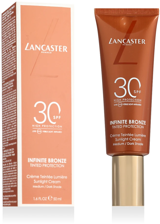 Lancaster Infinite Bronze Tinted Protection SPF 30 apsauginis veido kremas nuo saulės su spalva, atspalvis: Medium, 30 ml