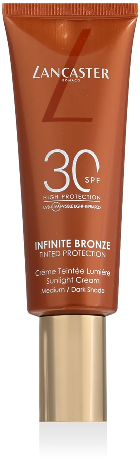 Lancaster Infinite Bronze Tinted Protection SPF 30 apsauginis veido kremas nuo saulės su spalva, atspalvis: Medium, 30 ml
