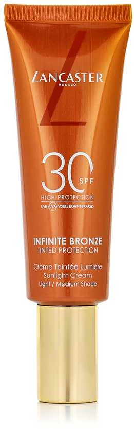 Lancaster Infinite Bronze Sunlight Kreminis SPF 30 apsauginis veido kremas su spalva, atspalvis: Light, 50 ml