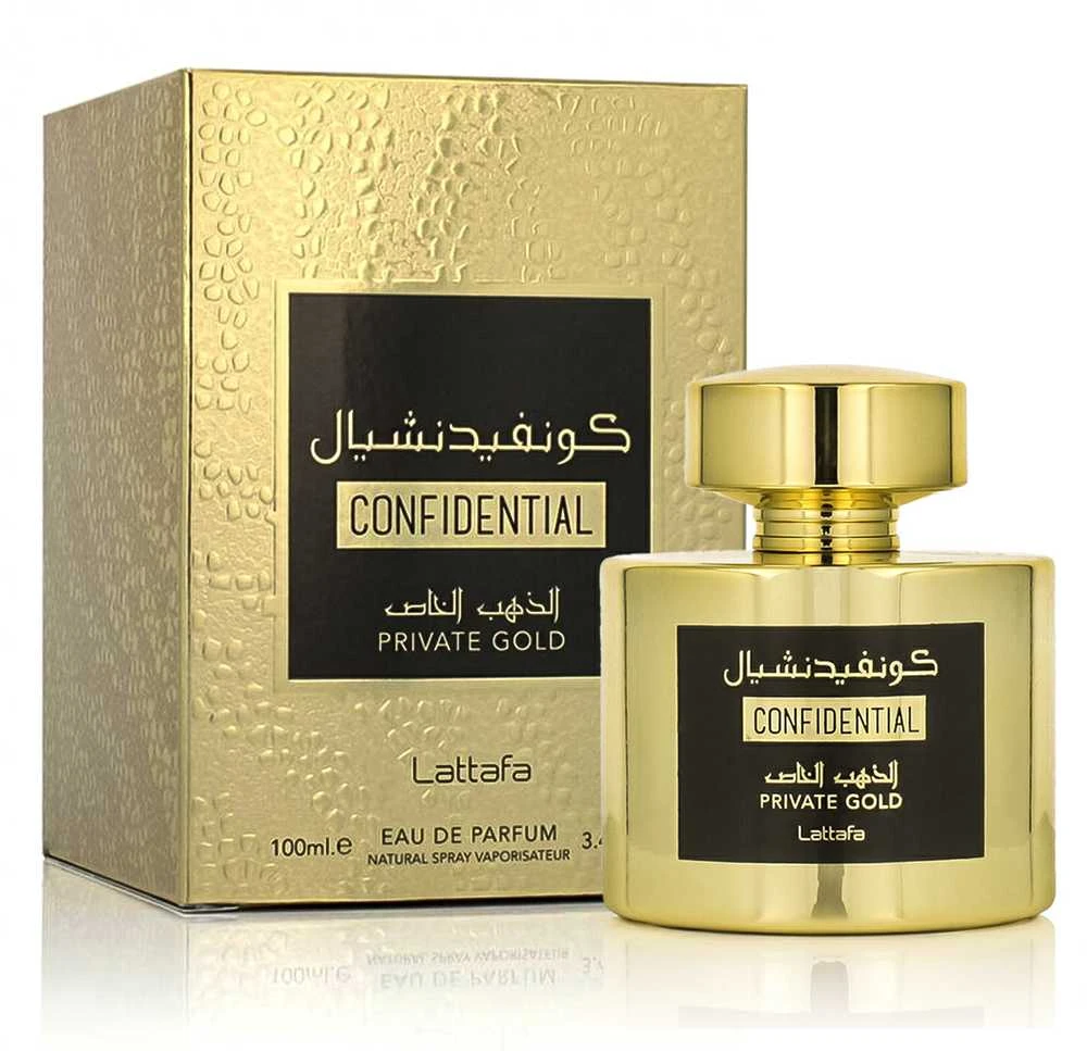 Unisex kvepalai Lattafa Confidential Private Gold EDP, 100 ml