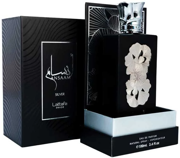 Lattafa Ansaam Sidabrinis EDP parfumuotas vanduo, 100 ml