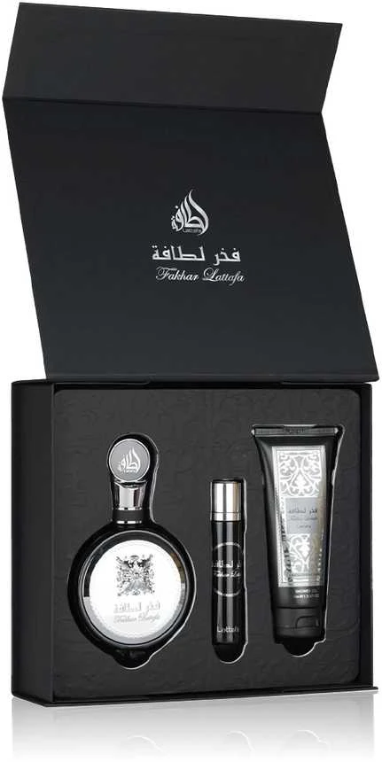 Set Lattafa Fakhar Men EDP 100ml + EDP 12ml + Dušo želė 100ml
