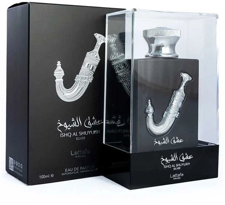Lattafa Ishq Al Shuyukh Sidabrinis EDP parfumuotas vanduo unisex, 100 ml