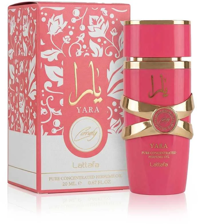 Lattafa Yara Candy Concentrated Perfume Oil CPO aliejiniai kvepalai moterims, 20 ml