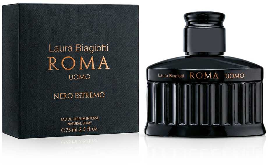 Laura Biagiotti Roma Uomo Nero Estremo Intense EDP parfumuotas vanduo vyrams, 75 ml