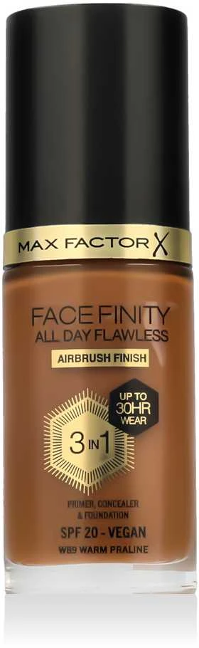 Max Factor Facefinity All Day Flawless makiažo pagrindas moterims 30 ml, spalva: W89 Warm Praline