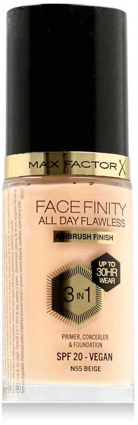 "Max Factor Facefinity 3in1" Maskuoklis ir makiažo pagrindas 55-rusvai gelsvas" 30ml