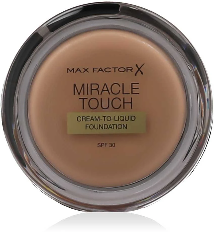 "Max Factor Miracle Touch" kreminis arba skystas makiažo pagrindas Spf30 075 Golden