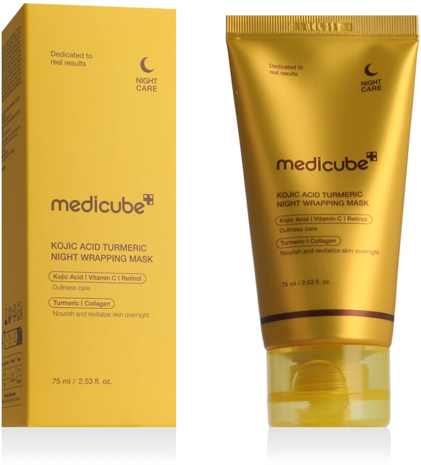 Medicube Kojic Acid Turmeric Night Wrapping Mask naktinė veido kaukė, 75 ml