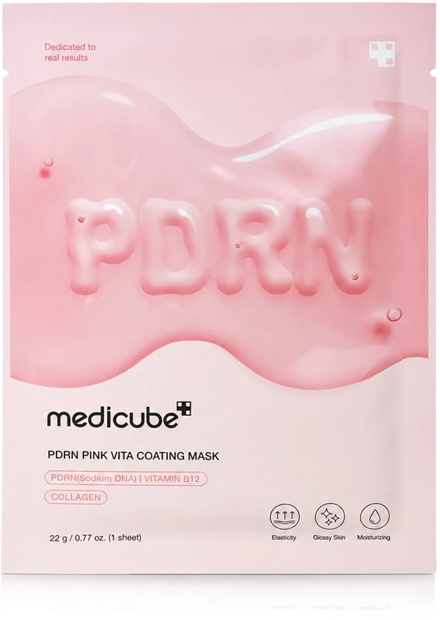 Medicube PDRN Rožinė Vita Coating Mask – veido kaukė su PDRN