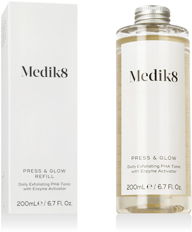 Medik8 Press & Glow Daily Exfoliating PHA Tonikas papildymas – pakaitinė PHA šveitimo toniko talpyklė