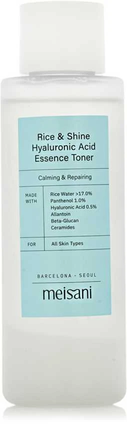 Meisani Rice & Shine Hyaluronic Acid Essence Toneris raminantis ir atkuriantis veido tonikas, 150 ml